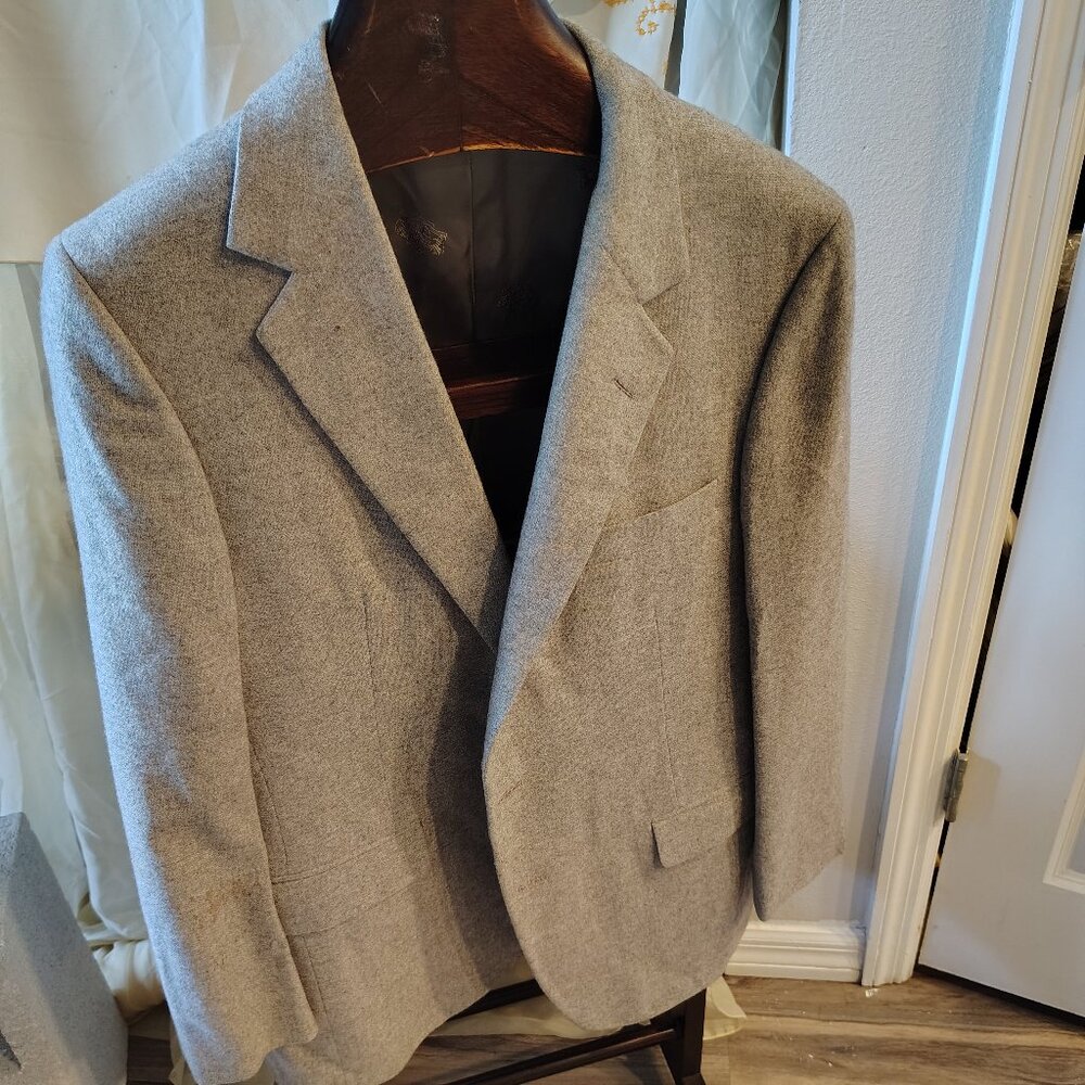 Giannini Designer Fashion 100% Cashmere Men's Gray Blazer